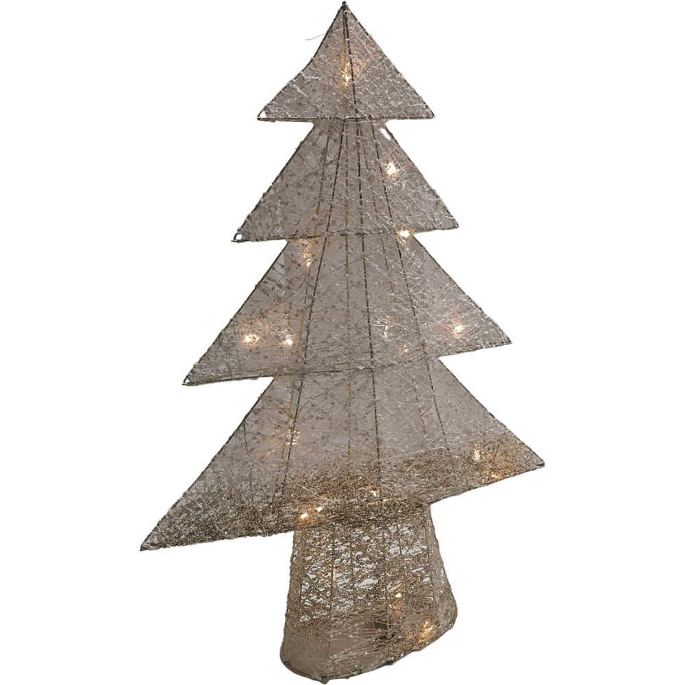 Samuel Alexander White and Gold Christmas Tree Silhouette LED Decoration 80cm Image 2