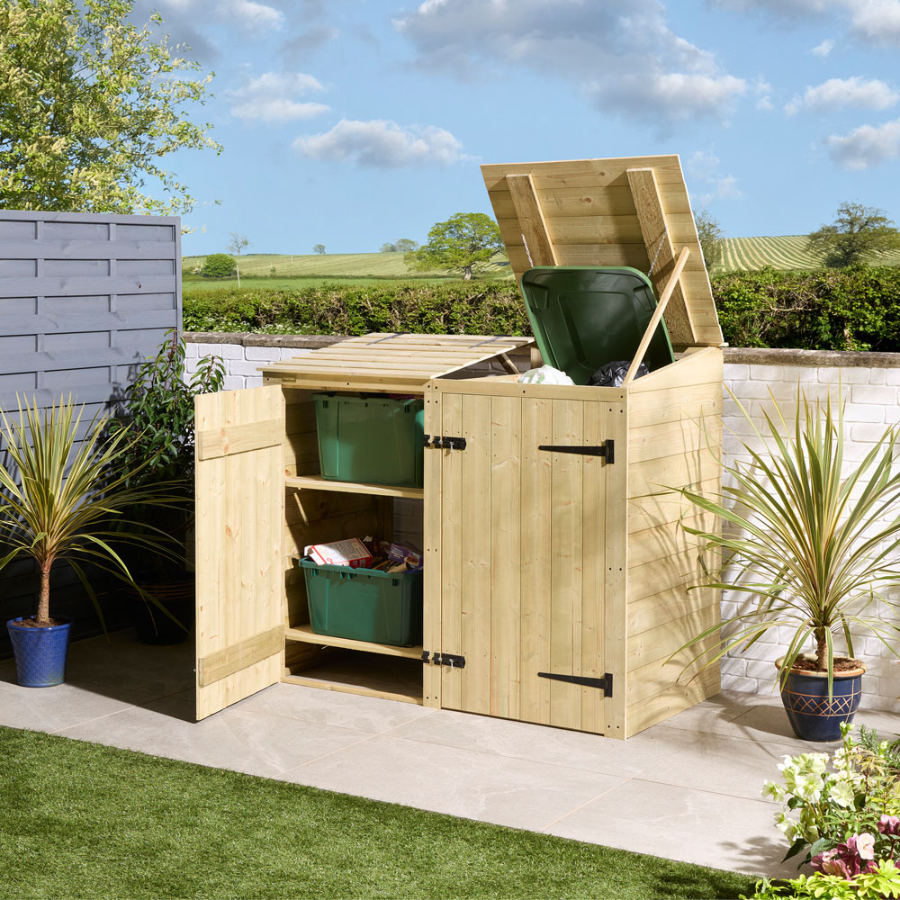 Rowlinson Premier Single Shiplap Bin Store with Box Store Image 5