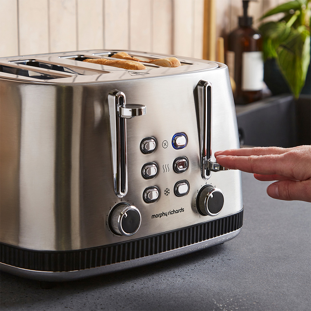 Morphy Richards Mexborough 242901 Black Trim Stainless Steel 4 Slice Toaster Image 8