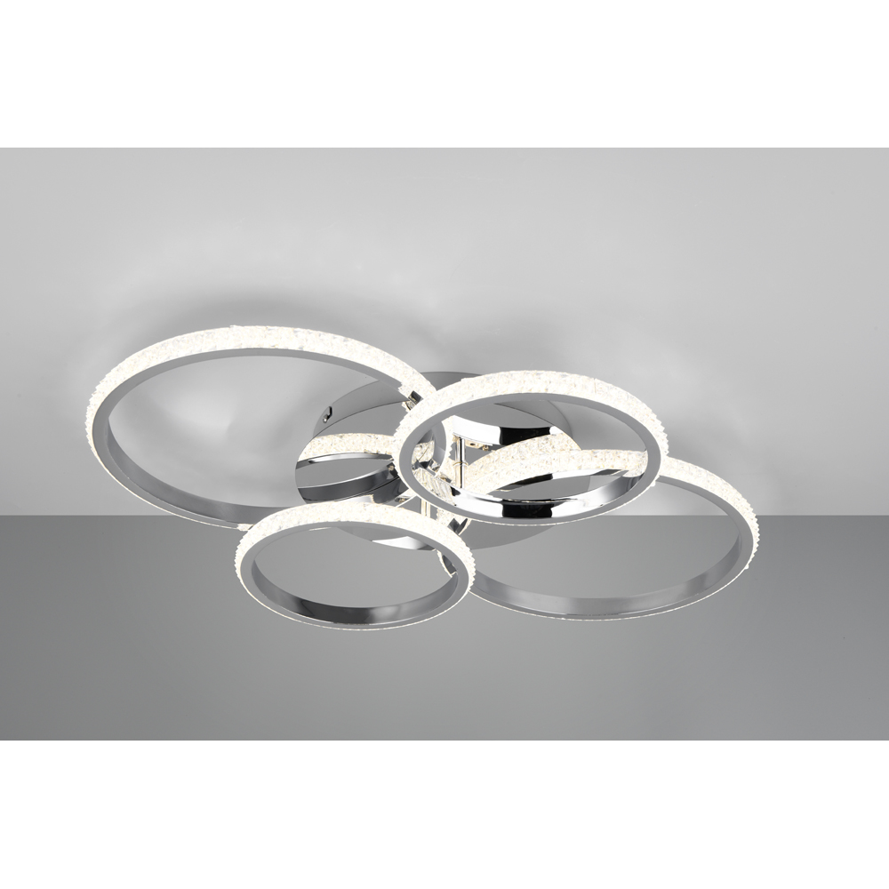 TRIO Cires Chrome Circles LED Ceiling Light Image 2
