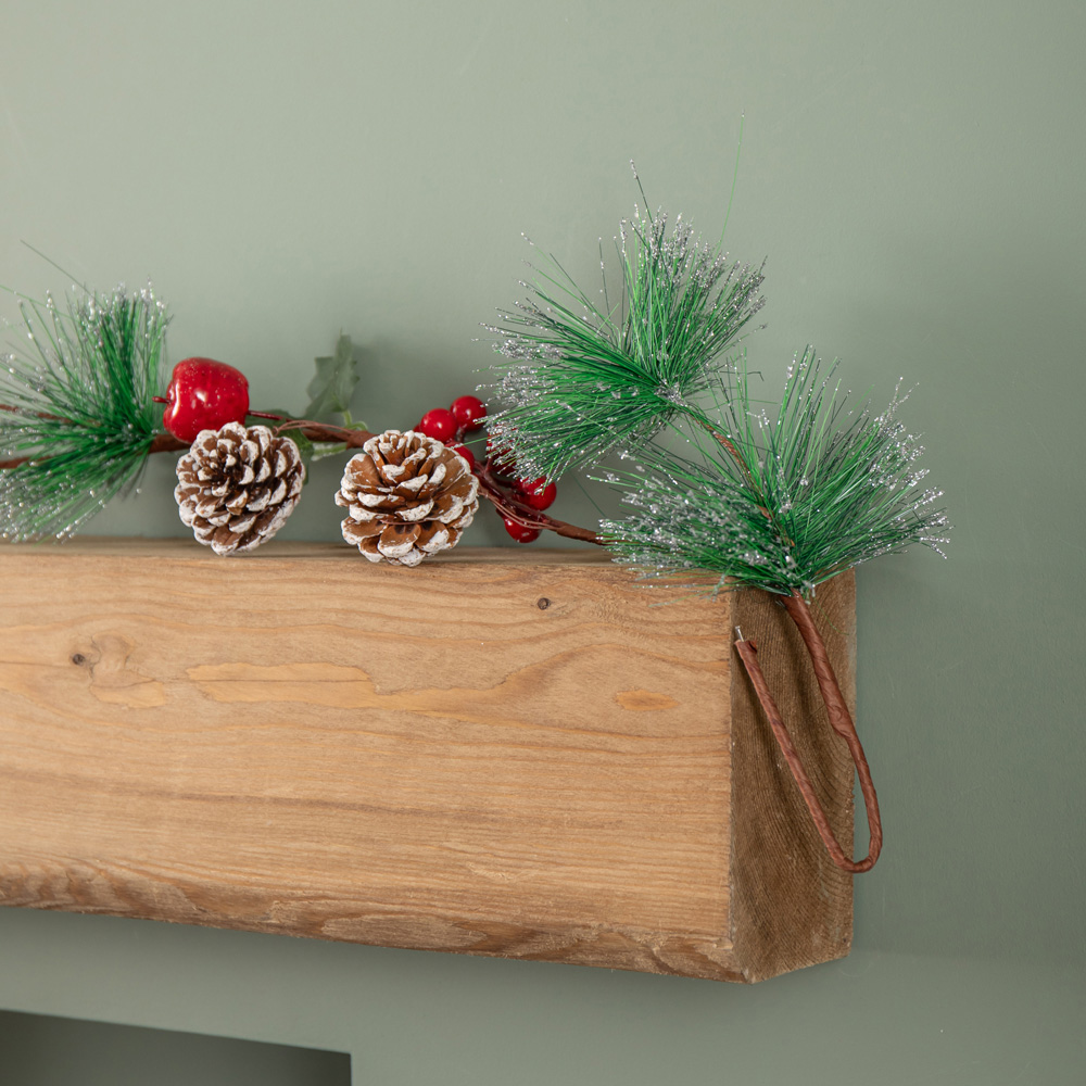 Samuel Alexander Berry Garland with Pinecones and Silver Glitter Tips 150cm Image 6