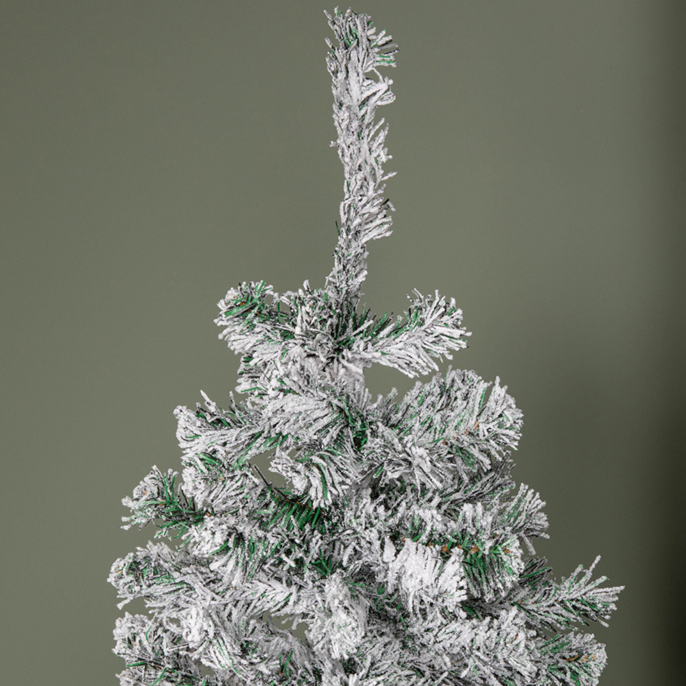 Samuel Alexander Snow Flocked Artificial Christmas Tree with Green Metal Stand 5ft Image 3