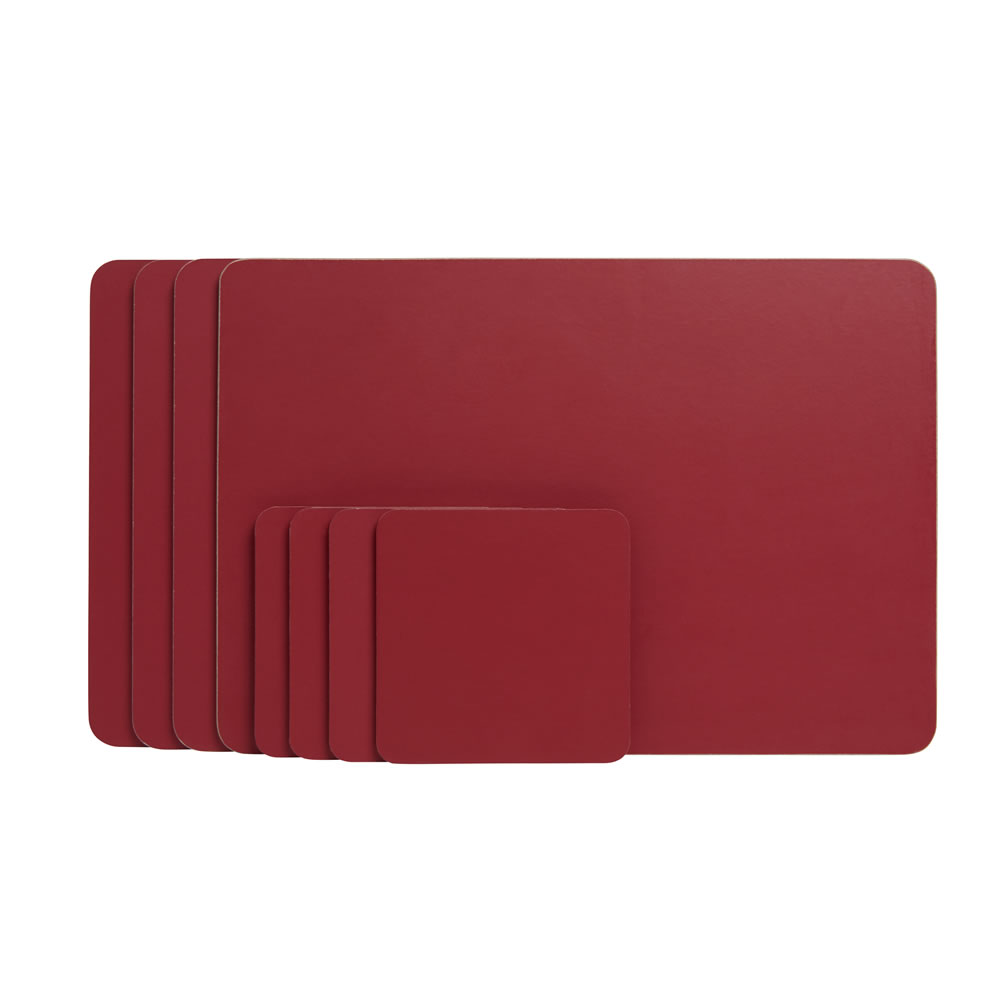Wilko Cork Placemat and Coasters Red 8 Piece Image