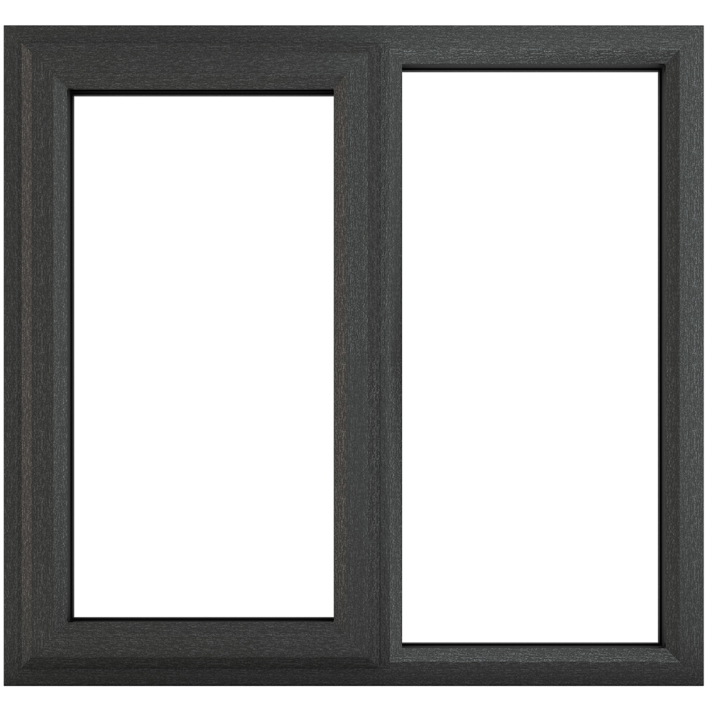 Crystal uPVC Triple Glazed Window LH Side Hung Next to a Fixed Grey White Clear Glass 1190x965mm Image 1