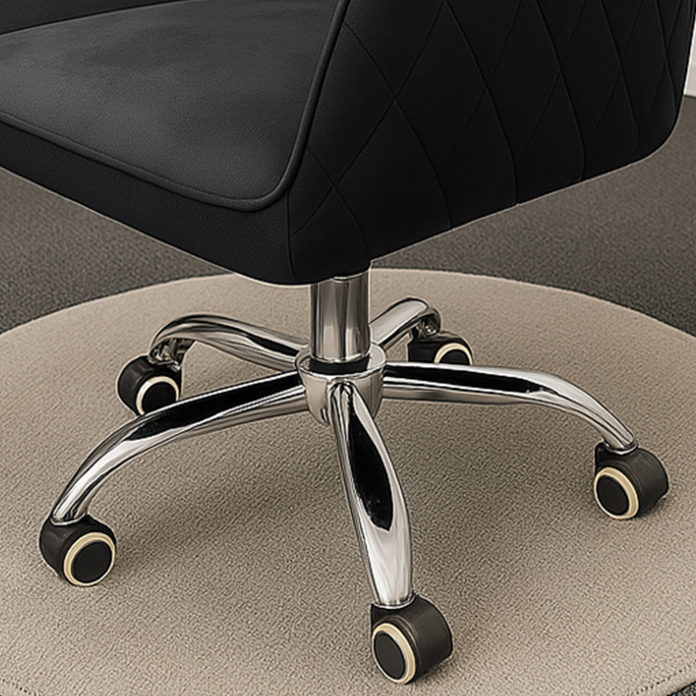 Kosy Koala Grey Wooden Office Desk with Black Velvet Upholstered Chair Image 5