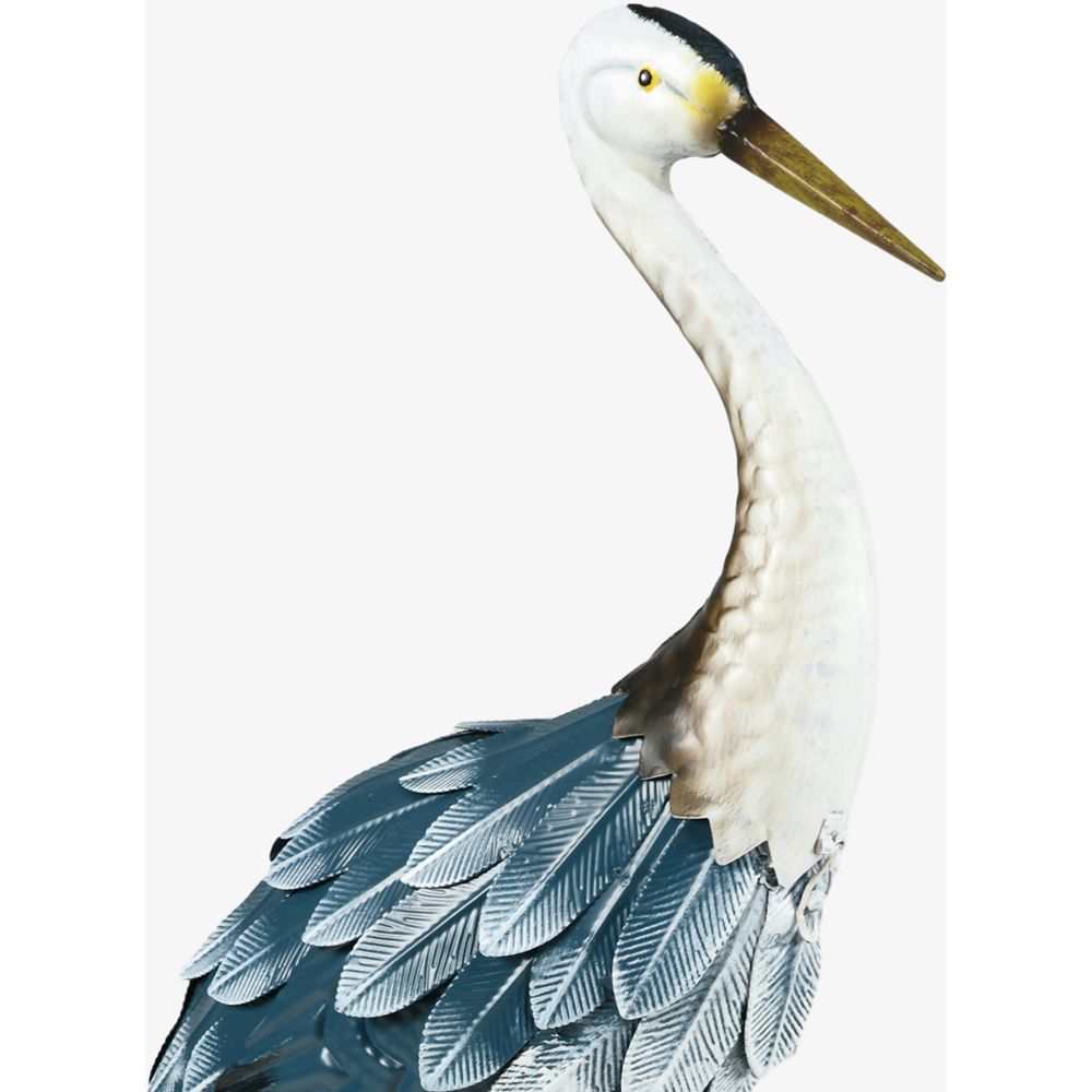 Outsunny Blue and White Metal Heron Garden Statues with Stakes Image 3