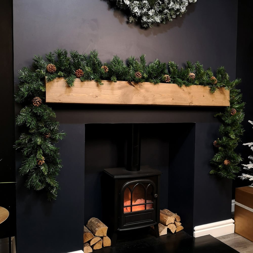 Samuel Alexander Princess Christmas Garland with 180 Tips and 14 Pinecones 270cm Image 2