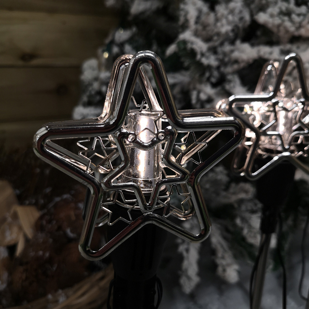 Samuel Alexander 3 Pack Warm White Star Flashing LED Christmas Pathfinder Light Image 5