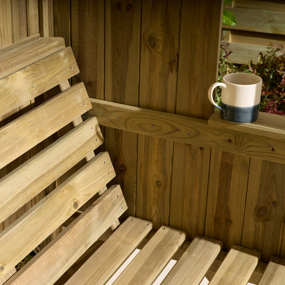 Rowlinson Harrogate 3 Seater 7 x 6 x 3ft Natural Wooden Arbour Image 3