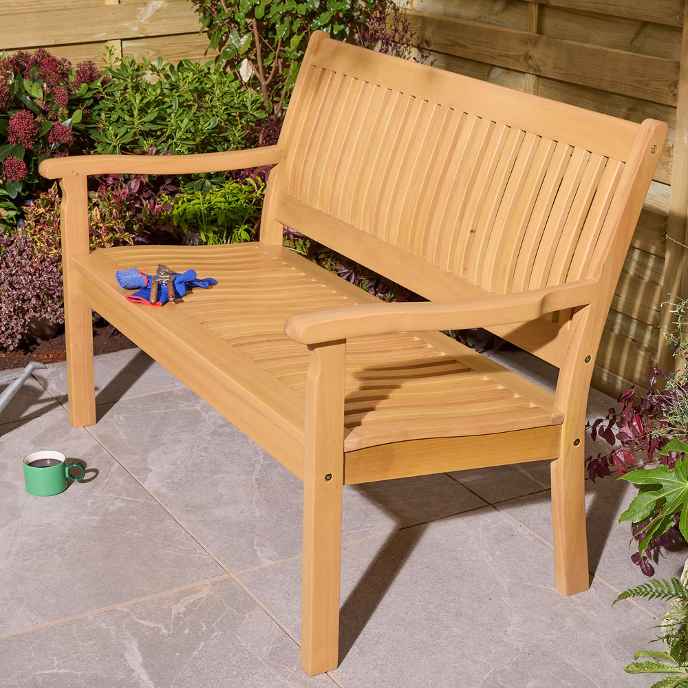 Rowlinson Farnham 2 Seater Natural Garden Bench Image 4