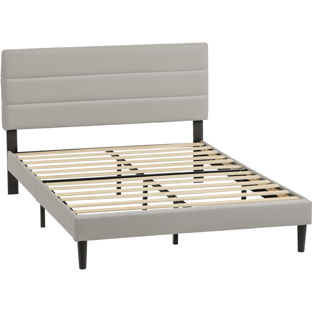 VIDA DESIGNS Vandura King Size Beige Linen Fabric Bed Image 2