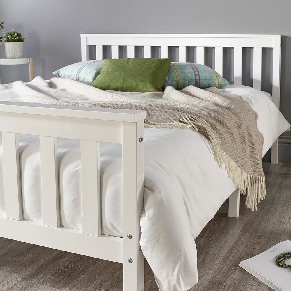 Aspire Atlantic Single White Bed Frame Image 4