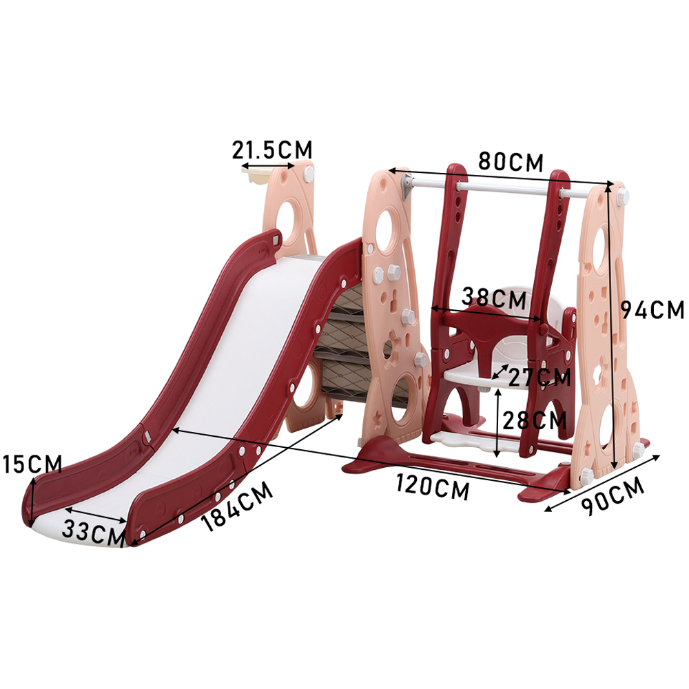 Living and Home Kids 4 in 1 Swing and Slide Set with Basketball Hoop Image 9