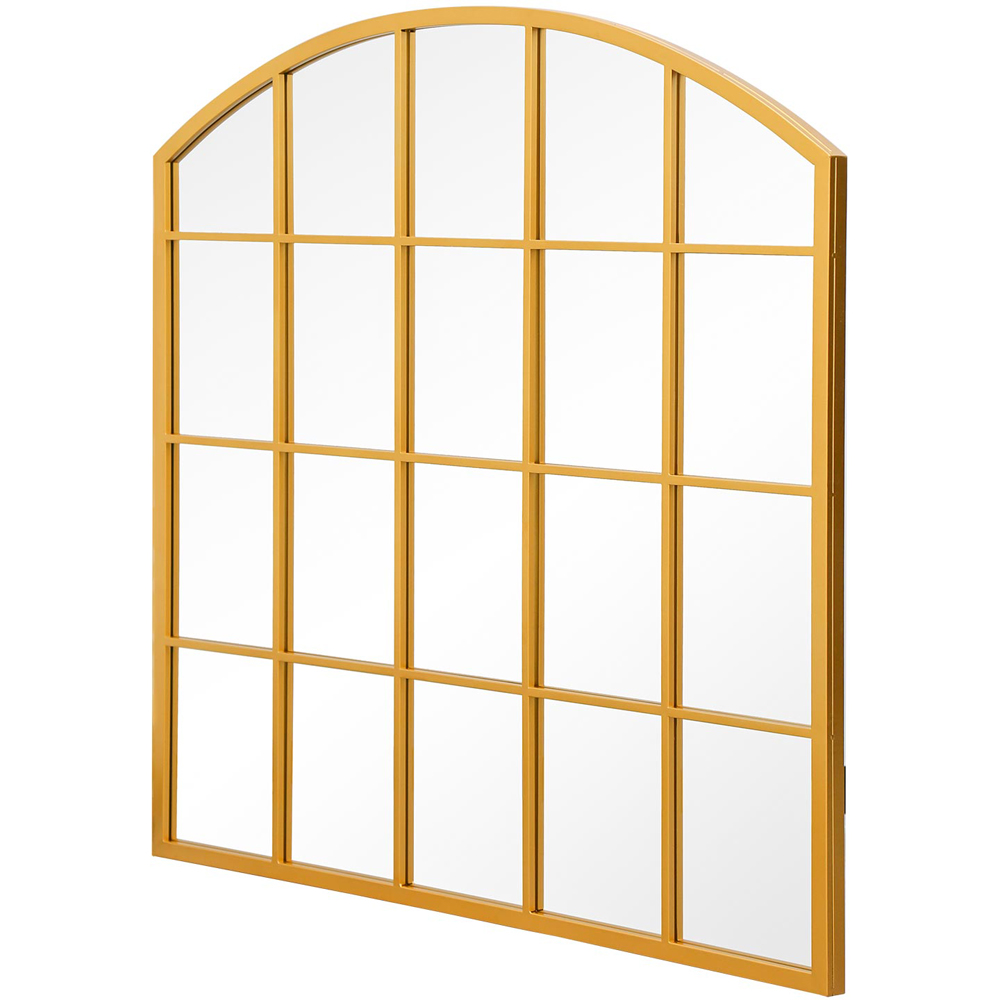 The Arcus Gold Window Metal Leaner Wall Mirror 100 x 100cm Image 3