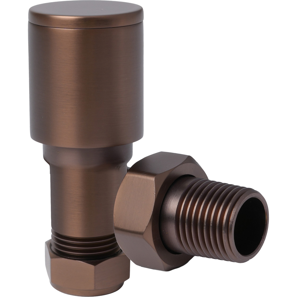 Go Bathrooms Bronze Angled Radiator Valves 15mm 2 Pack Image 2