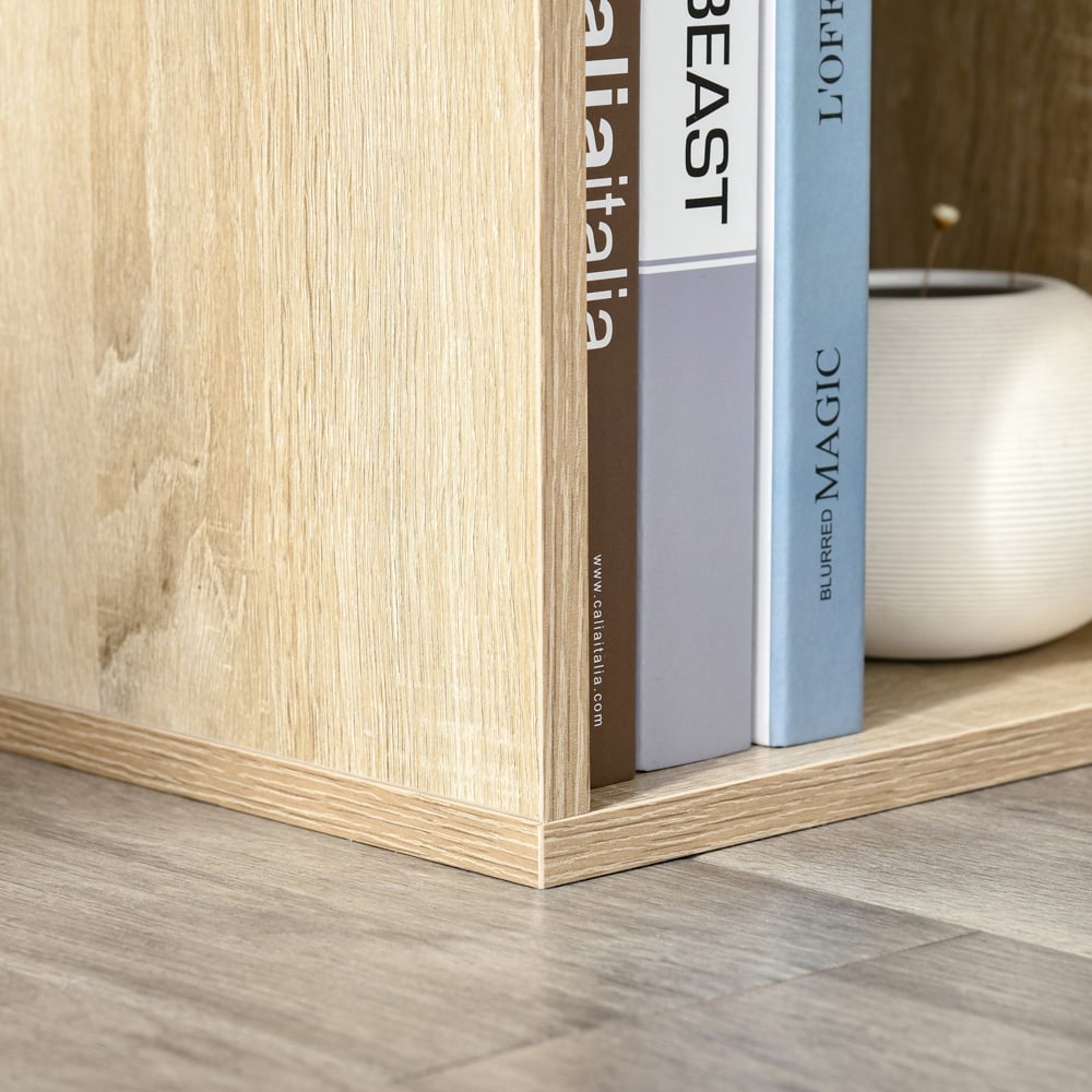 Portland 6 Storage Shelf Oak Bookcase Image 3