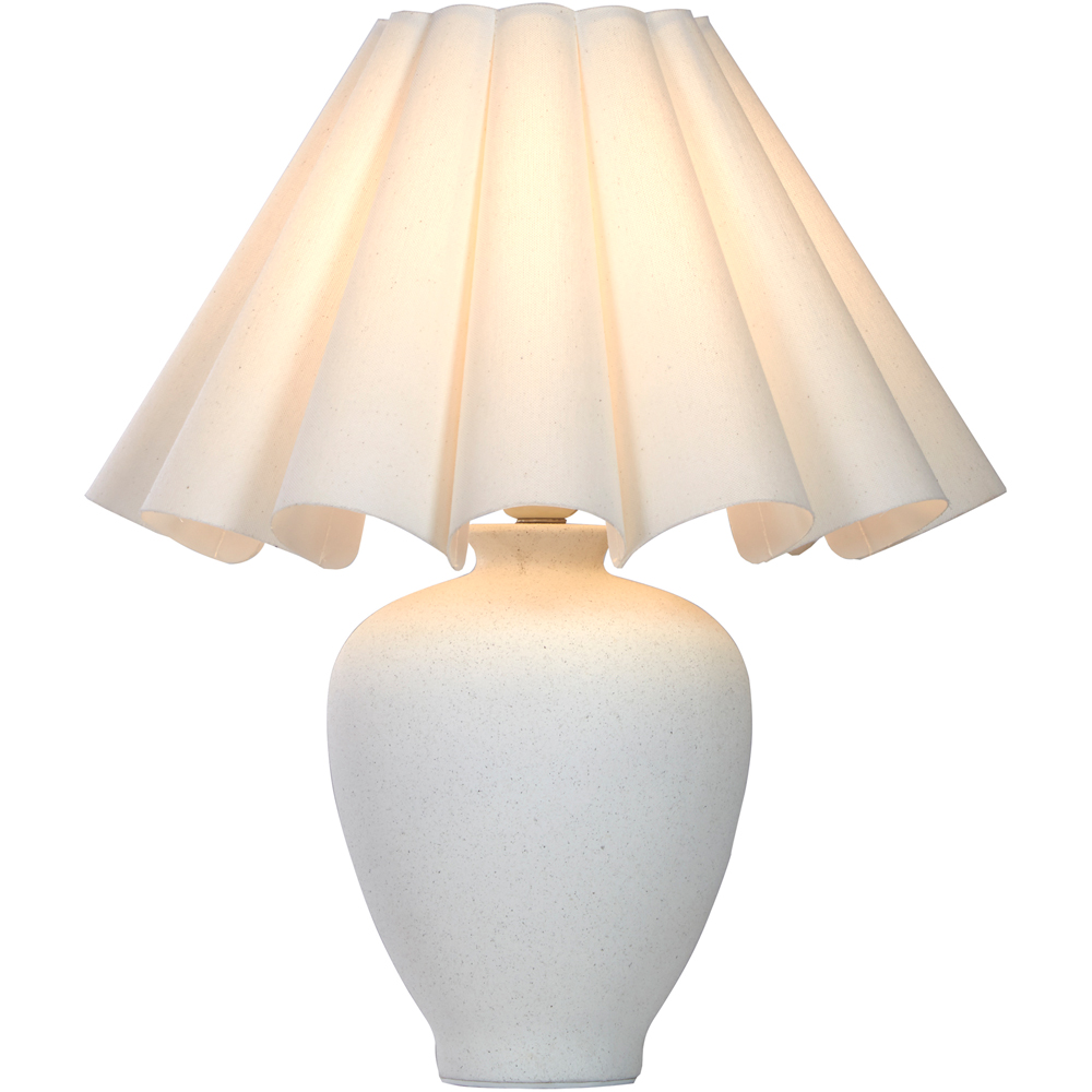 Lighting Collection Ceramic Lamp with Scallop Edge Shade Image 3