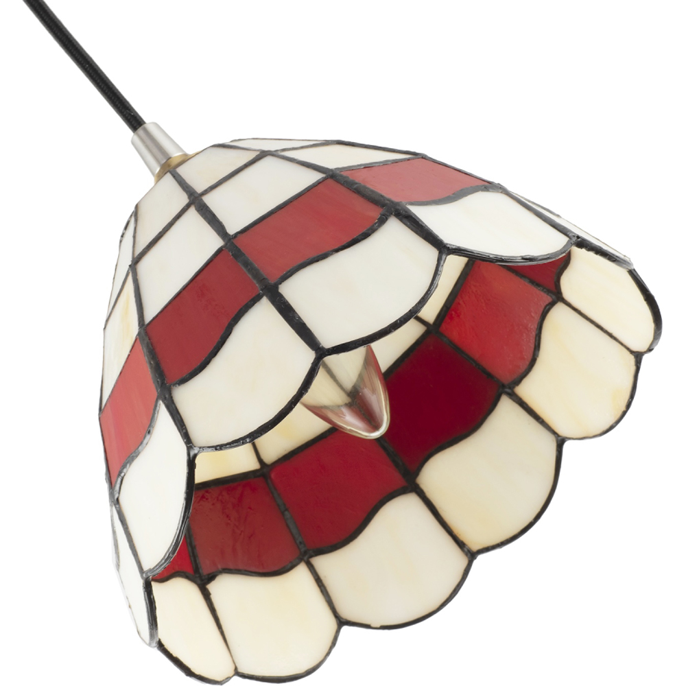 Happy Homewares Red Amber Stained Glass Tiffany Pendant Lighting Shade Image 5