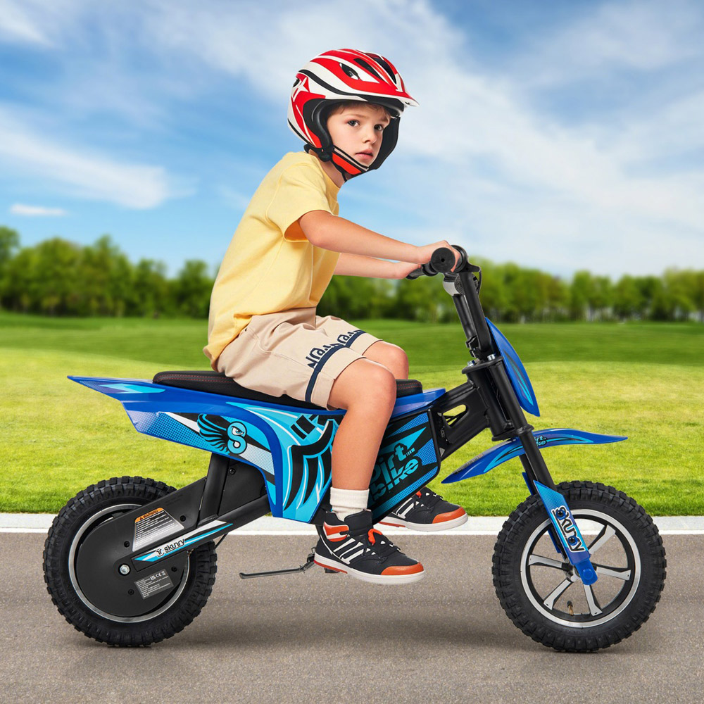 Costway Navy Kids Electric Motorcycle with Pneumatic Tyres Image 4