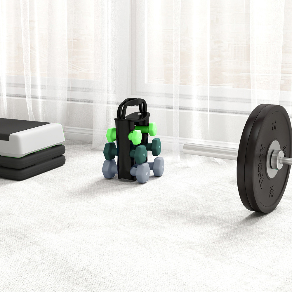 SPORTNOW Green Hex Dumbbell Set with Storage Rack 6 Pack Image 3