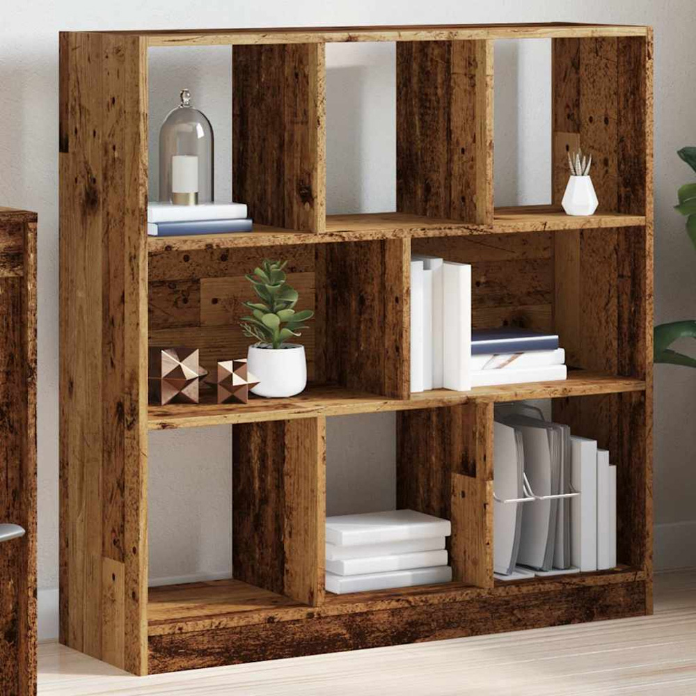 vidaXL 8 Shelf Old Wood Bookcase Image 1