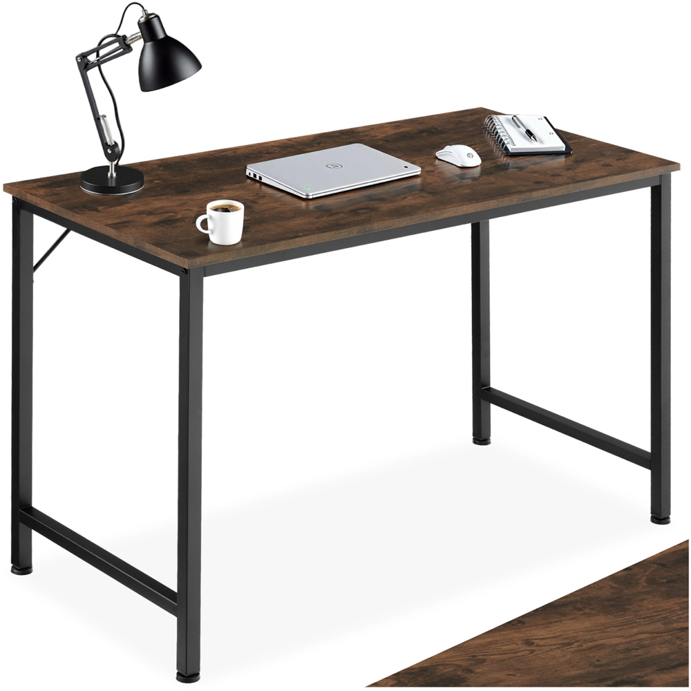 tectake Jenkins Dark Wood Office Desk 120 x 60 x 75.5cm Image 2
