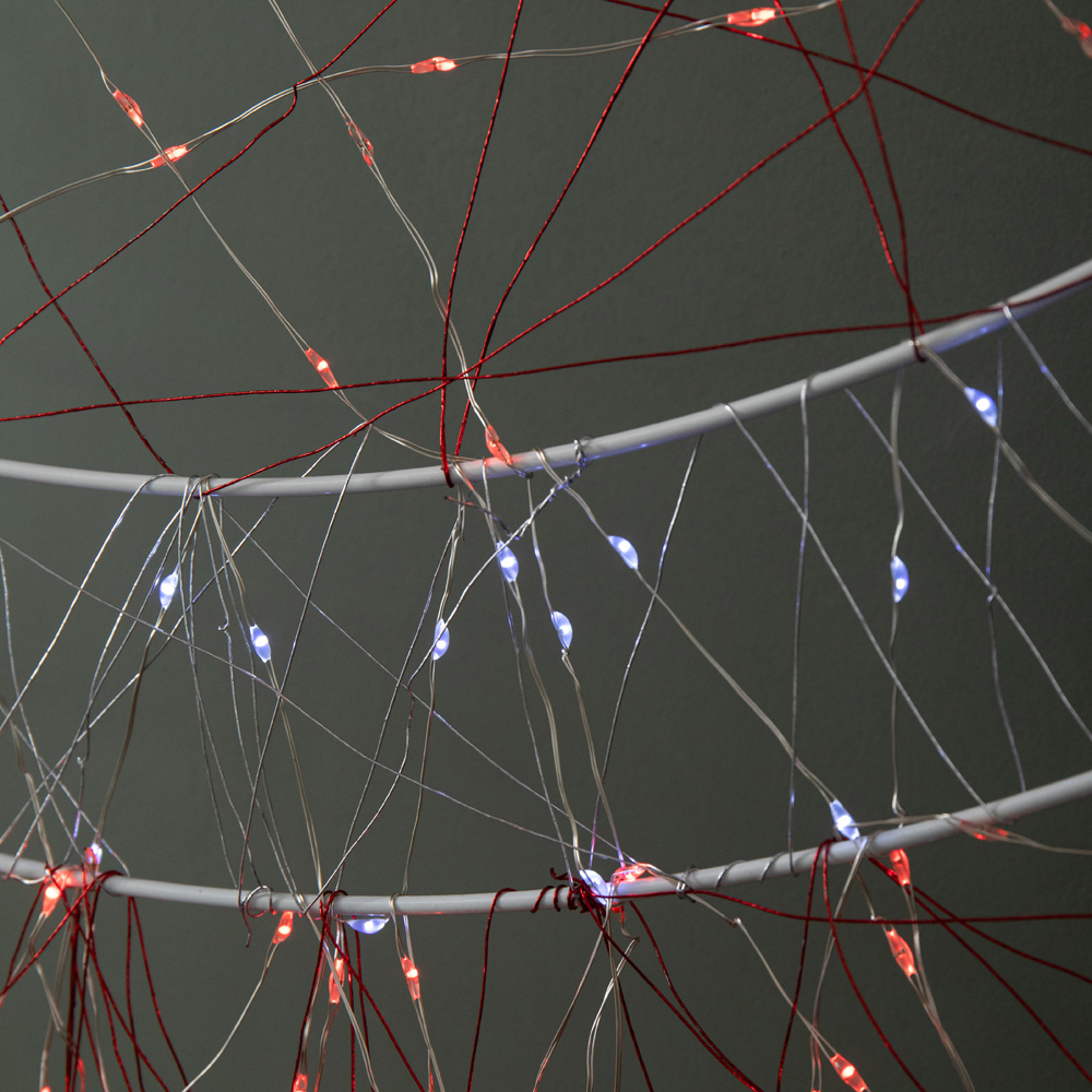 Samuel Alexander 240 Red White LED Light-Up Twinkling Christmas Ball Dewdrop Silhouette 52 x 42cm Image 3