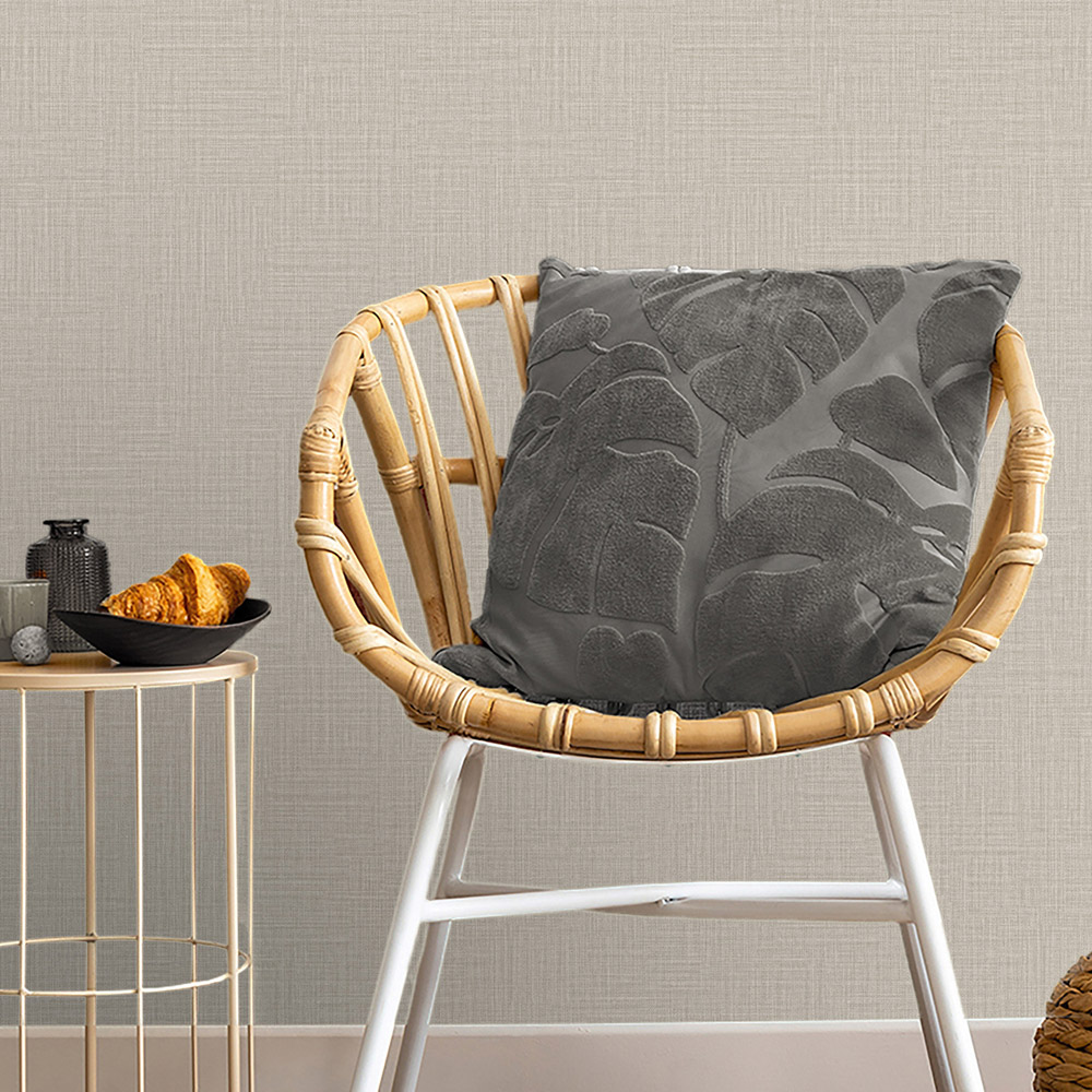 Belgravia Decor Zambaiti Parati Marrakech Small Weave Grey Wallpaper Image 2