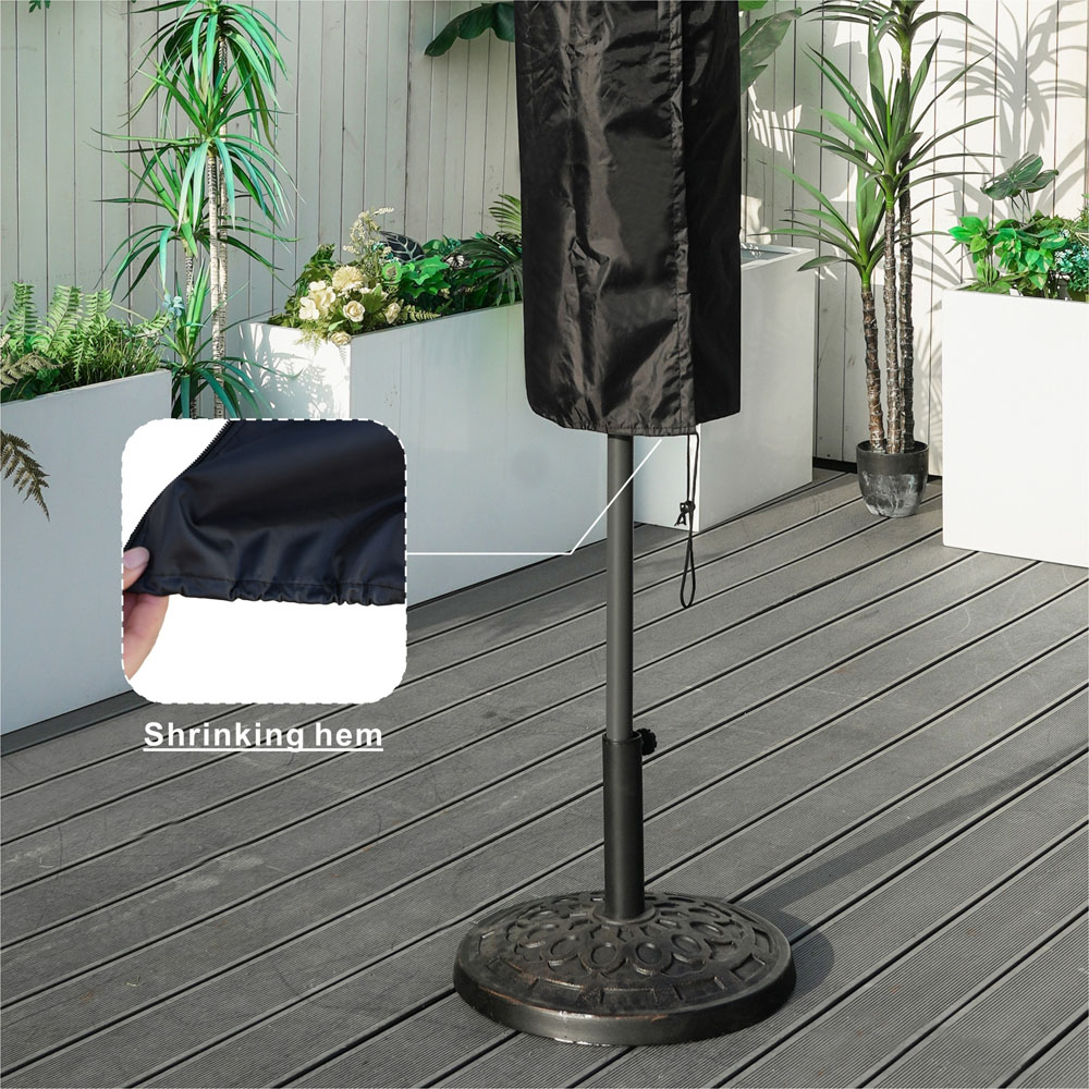 Direct Wicker Black Garden All Weather Parasol Cover Image 5