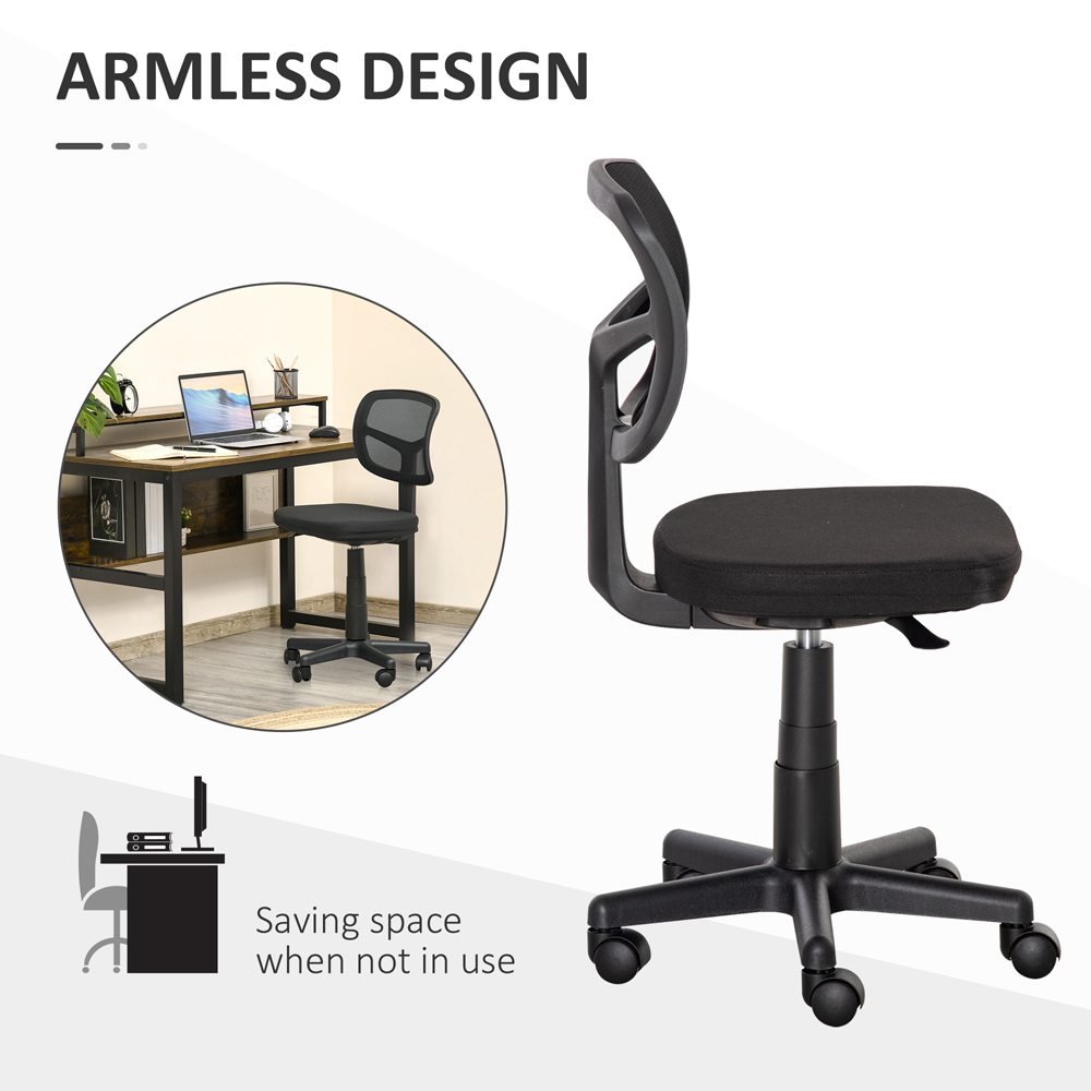 Vinsetto Black Ergonomic Swivel Mesh Office Chair Image 5