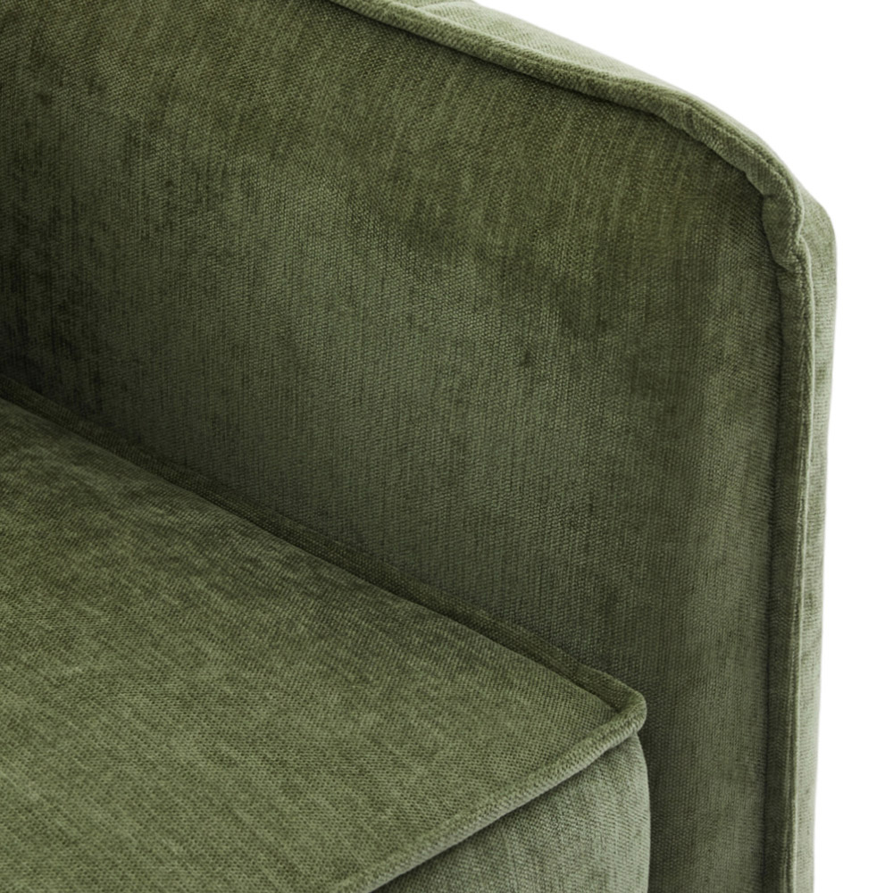 Living and Home Green Fleece Fabric Armchair with Cushions Image 5