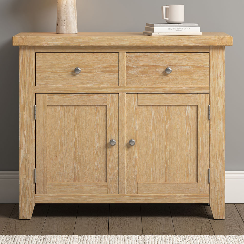 Seconique Windsor 2 Door 2 Drawer Natural Oak Sideboard Image 1