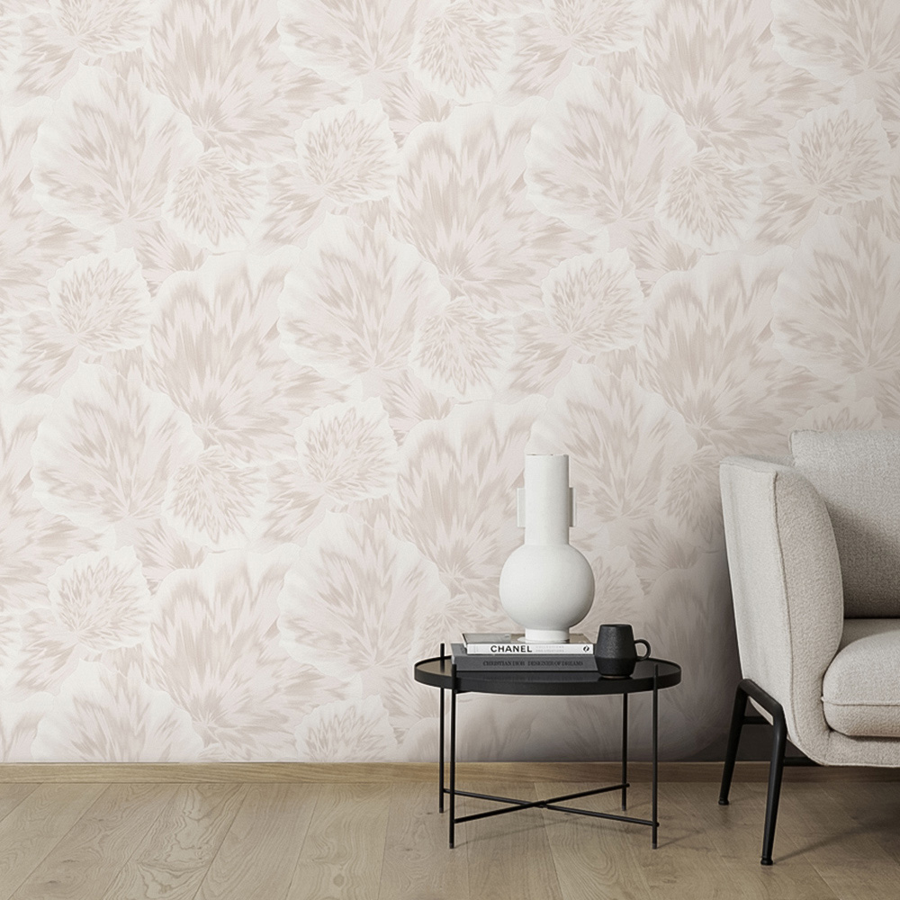 Erismann Bliss Luxurious Leaf Textured Cream Vinyl Wallpaper Image 4