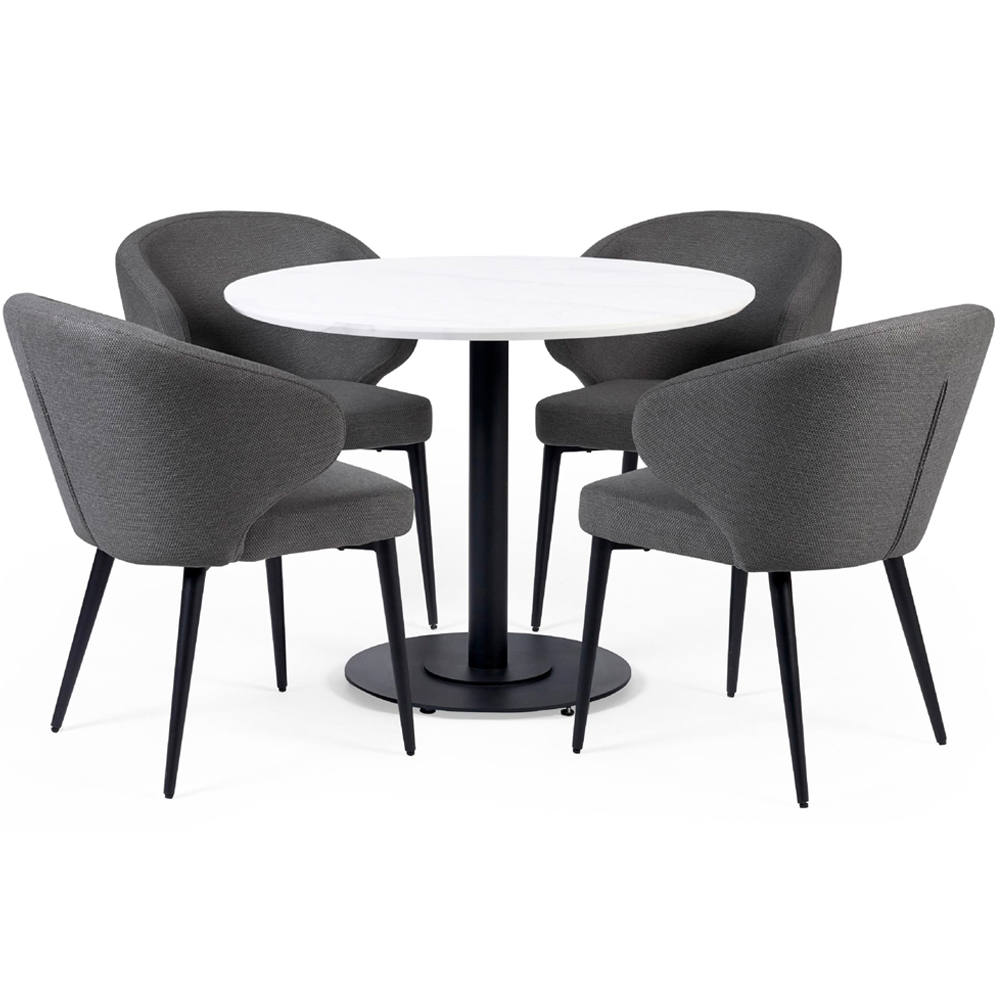 Julian Bowen Marcus Set of 2 Mid Grey Fabric Dining Chair Image 4