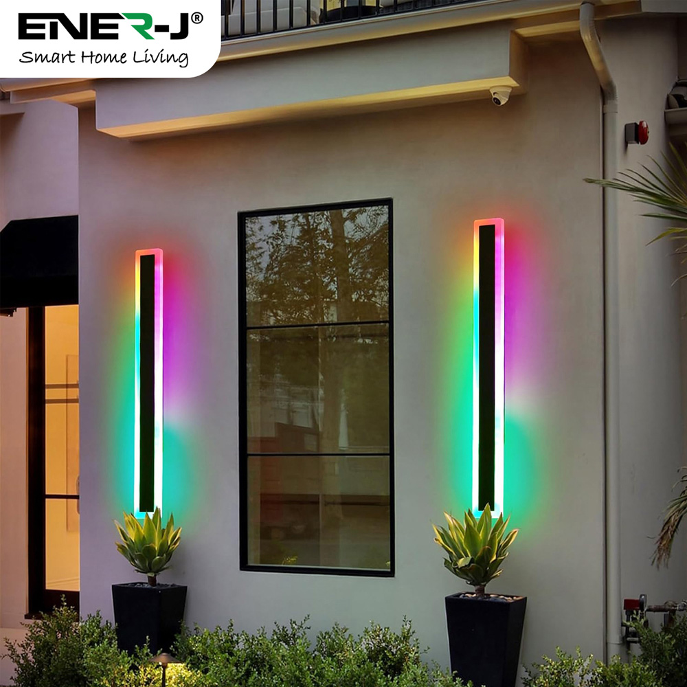 Ener-J 100 x 8cm Acrylic Black Colour Changing Outdoor Wall Light Image 3