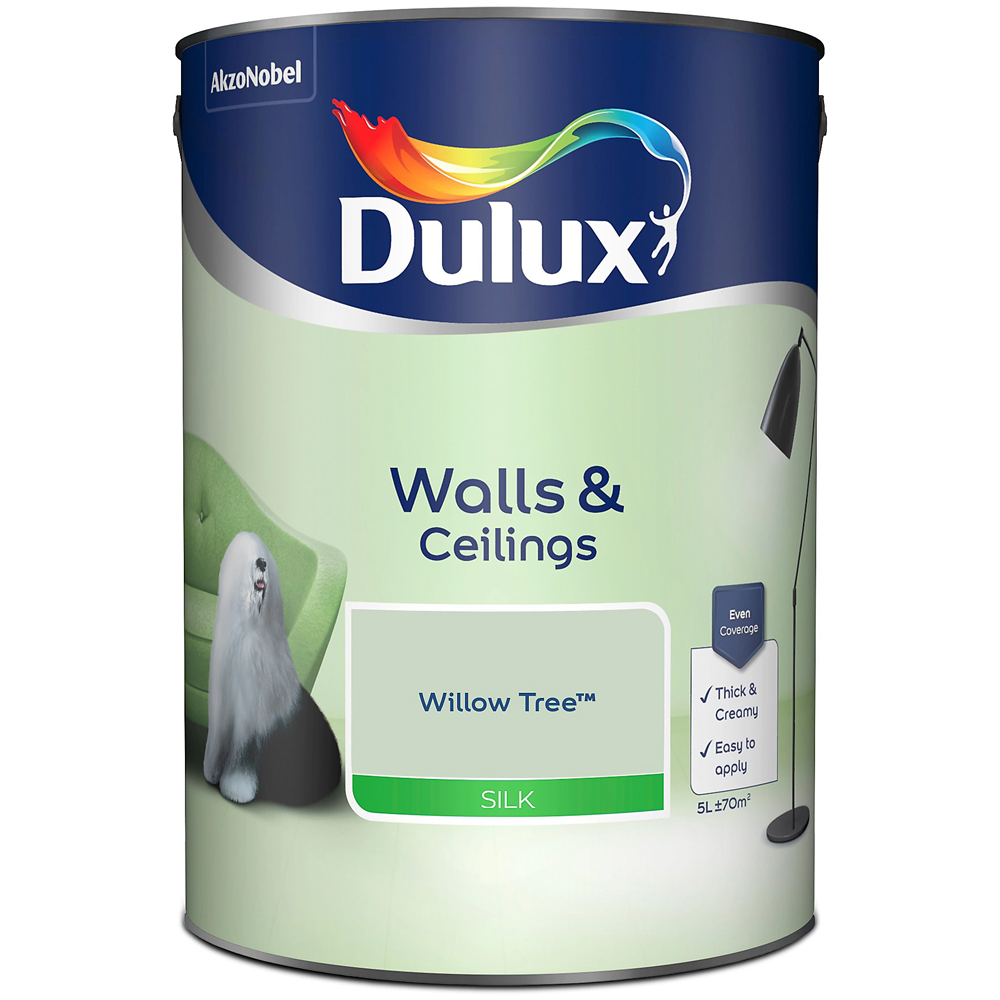 Dulux Silk Emulsion Paint Willow Tree 5l Image 2