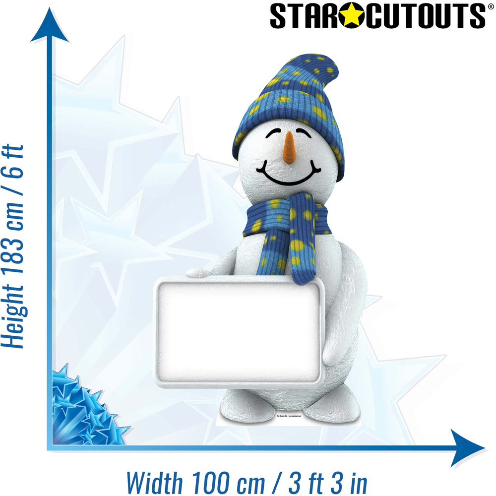 Star Cutouts Snowman with Sign Christmas Cardboard Cutout 6ft Image 4
