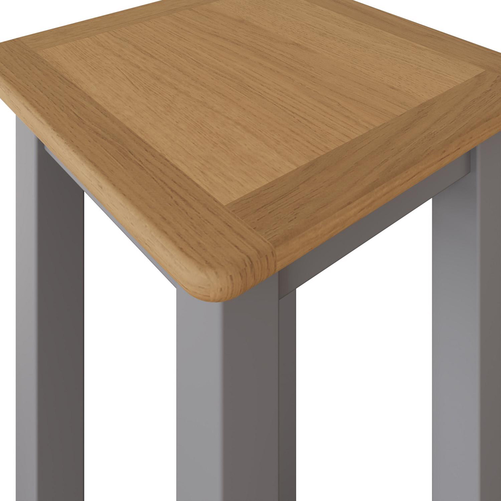 FWStyle Taberno Single Shelf Dove Grey and Oak Side Table Image 4