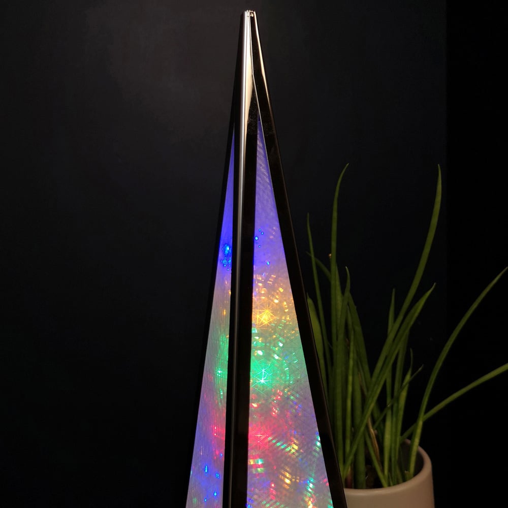 Premier Multi Coloured LED Holographic Pyramid Christmas Decoration 45cm Image 4