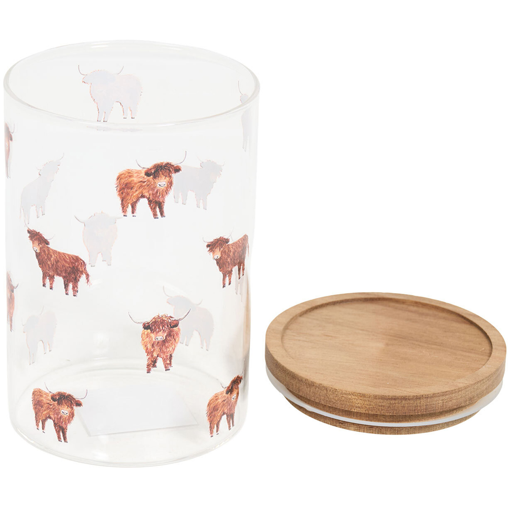 Highland Cow Glass Jar with Lid 650ml Image 3