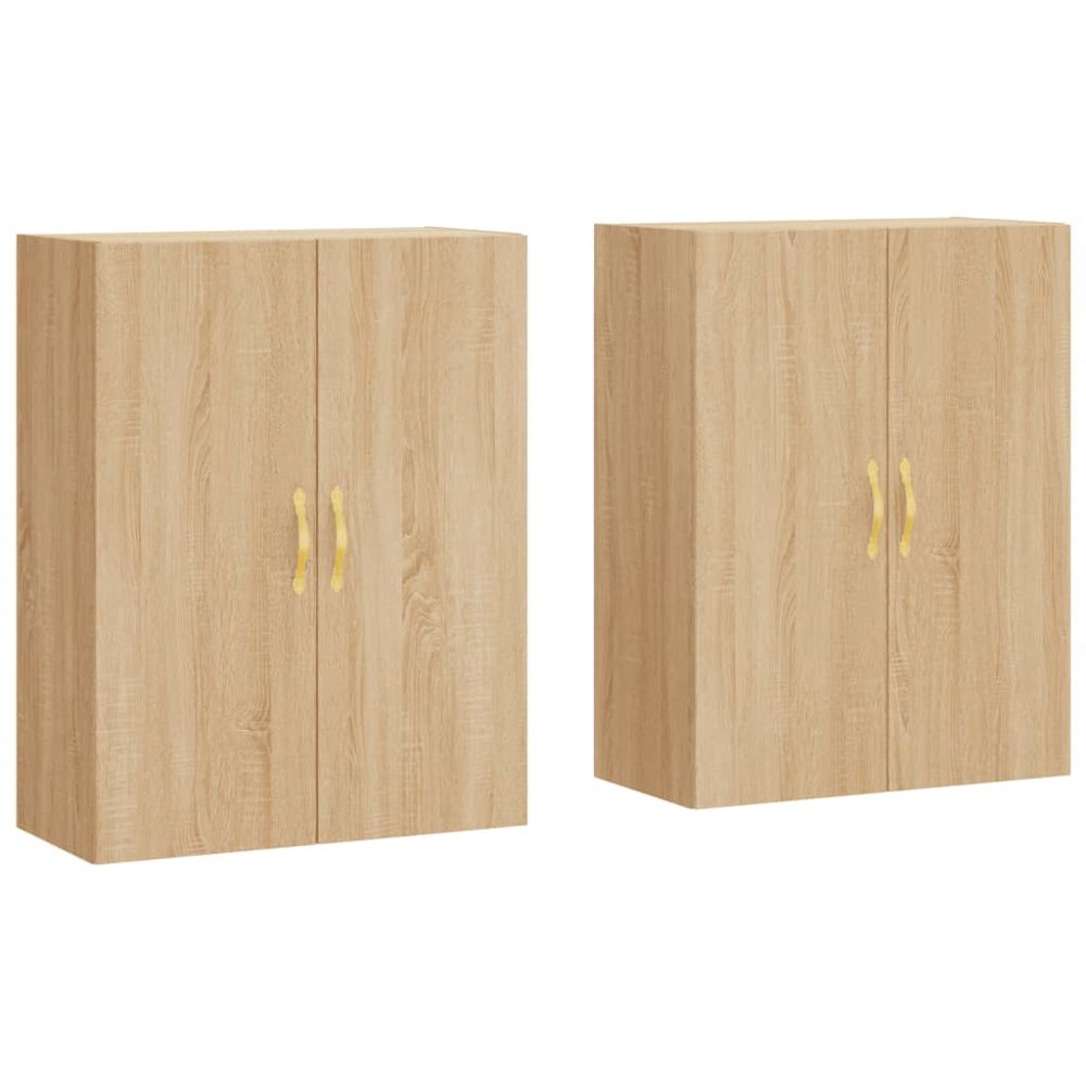 vidaXL 2 Door Sonoma Oak Wall Mounted Storage Cabinet 2 Pack Image 2