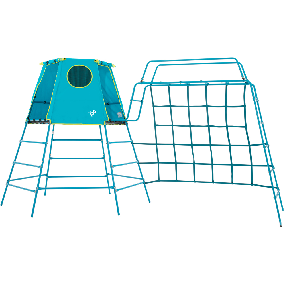 TP Explorer Kids Blue Metal Climbing Frame Set with Monkey Run Image 1