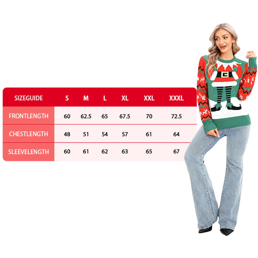 Noel Square Unisex Elf Crew Neck Christmas Jumper Medium Multicolour Image 5