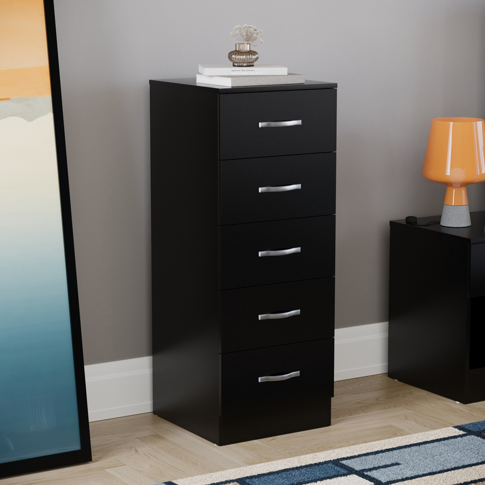 VIDA DESIGNS Riano Black 3 Piece Bedroom Furniture Set Image 3