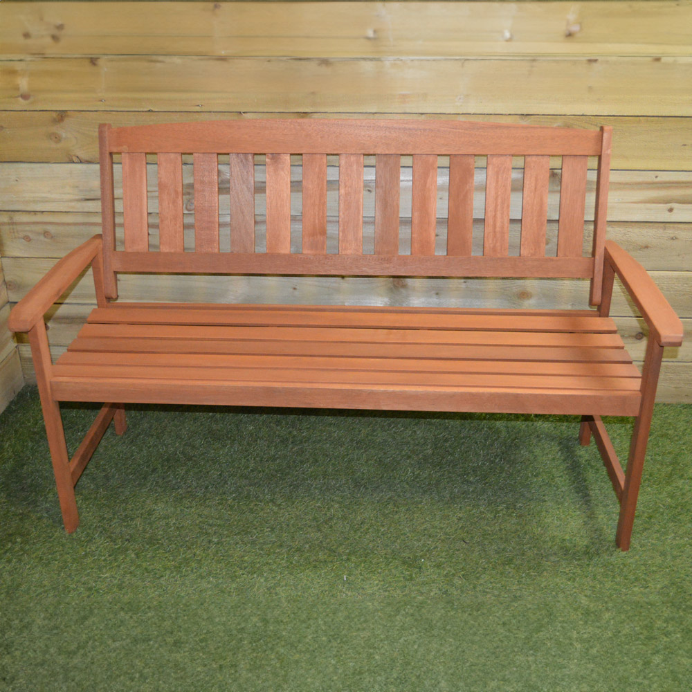 Samuel Alexander 3 Seater Hardwood Wide Garden Bench Image 1