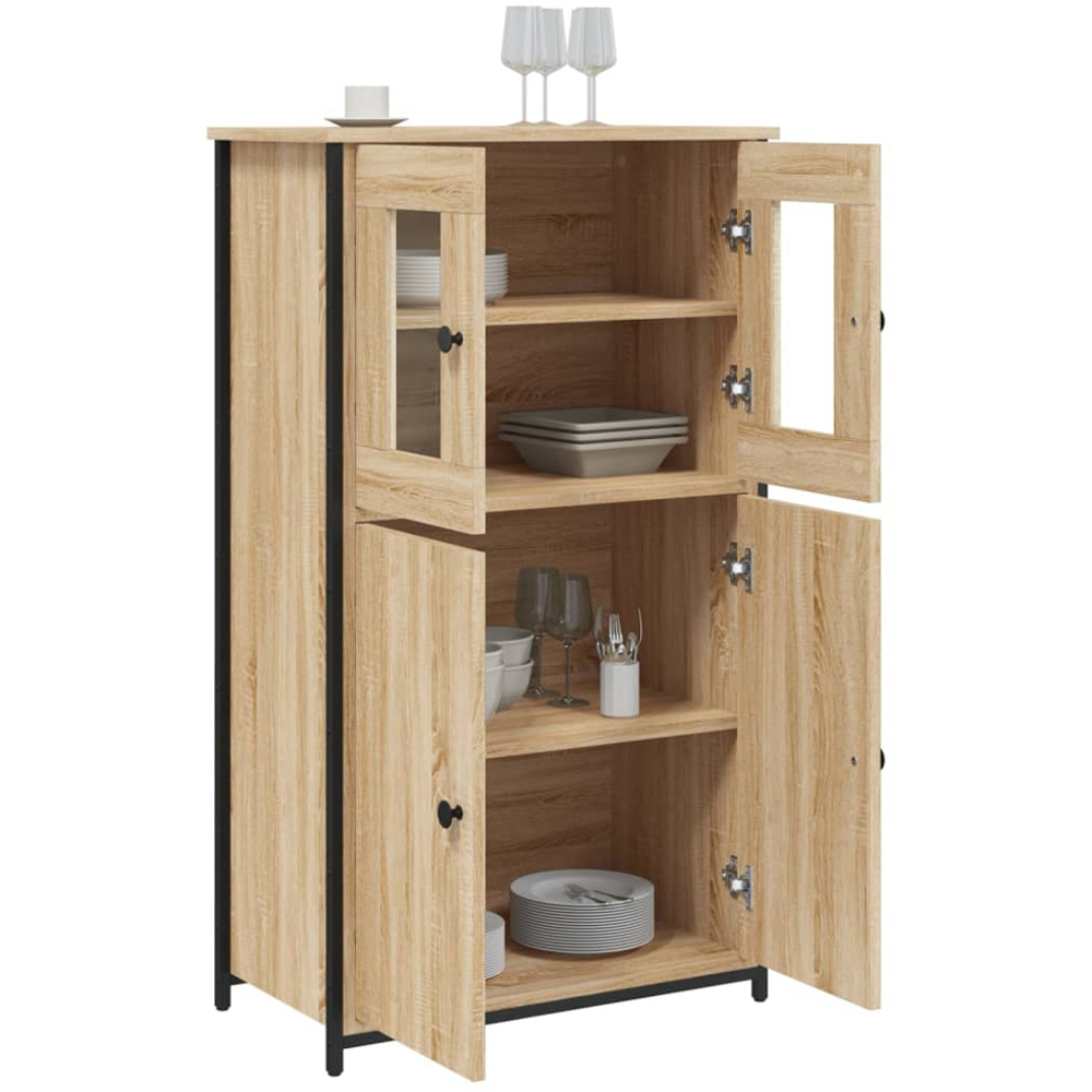 vidaXL 4 Door Sonoma Oak Highboard Image 4