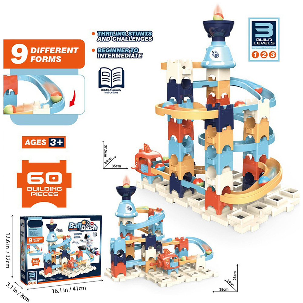 H&O Direct Kids Rocket Theme Marble Run Construction Toy Image 6