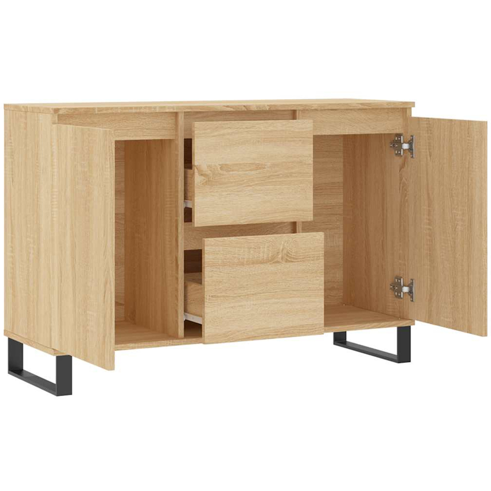 vidaXL 2 Door 2 Drawer Sonoma Oak Sideboard with Metal Legs Image 6