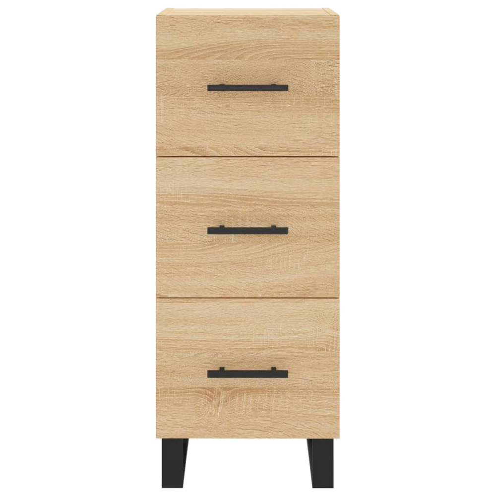 vidaXL Single Glass Door 3 Drawer Sonoma Oak Highboard Image 6