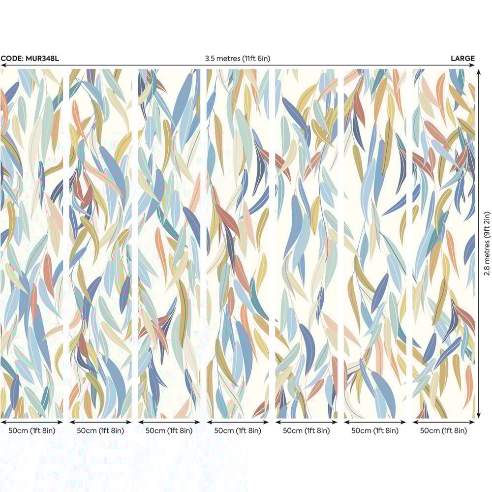 Origin Murals Willow Trees Blue Wall Mural Image 3